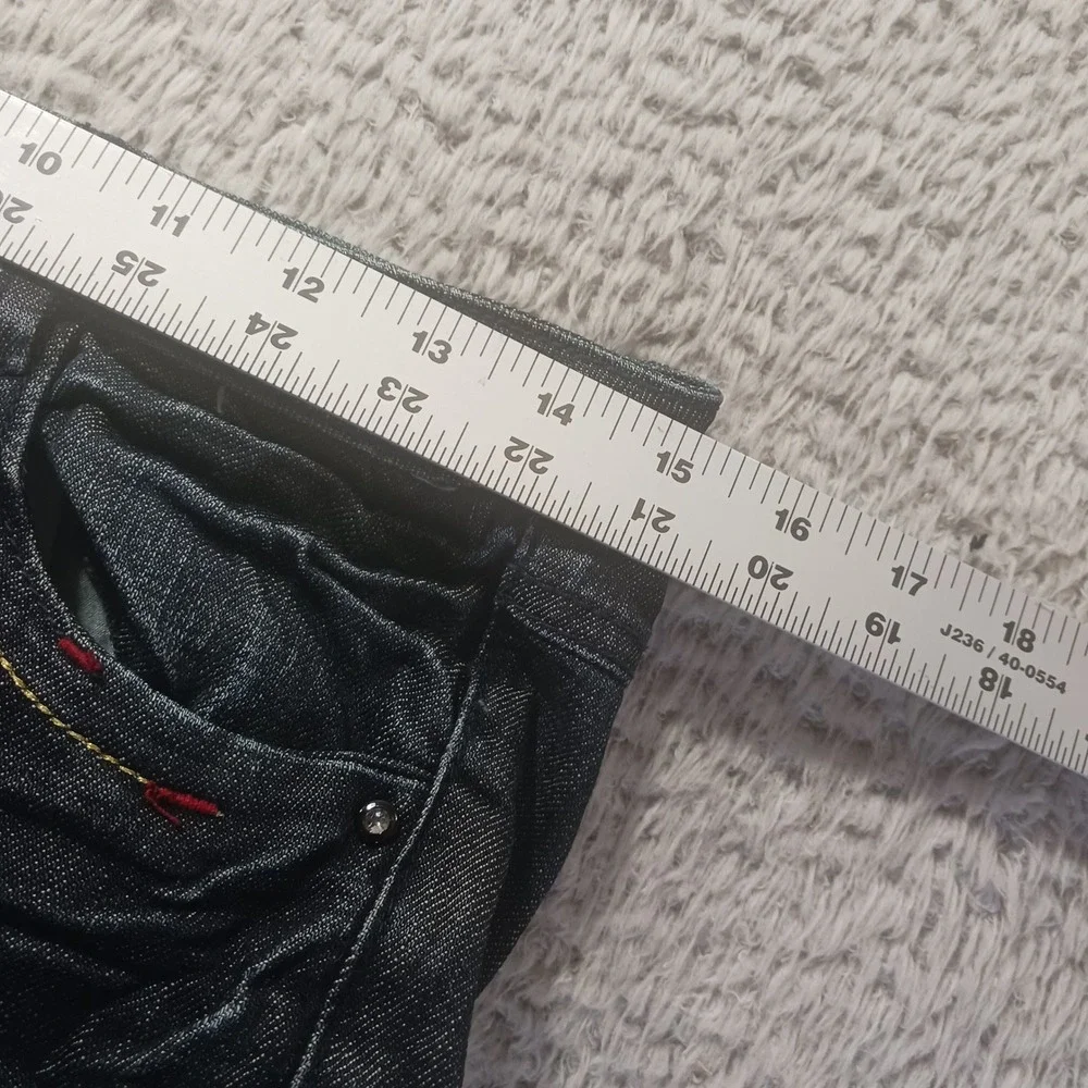 LA Idol USA‎ Jeans Sz 5 Skinny Fit Dark Wash Zip Pocket Bling READ